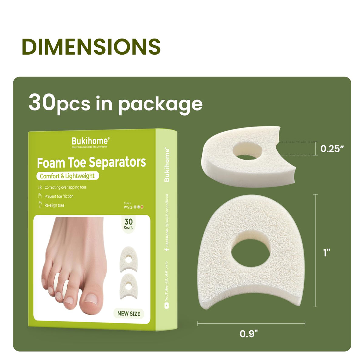 Bukihome packaging shows the 30 pack value