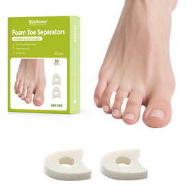 Bukihome toe separators soft foam in shoes for gentle toe alignment during daily wear
