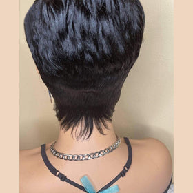 Bulapla pixie cut wig bangs detail, face-framing chic in seconds.