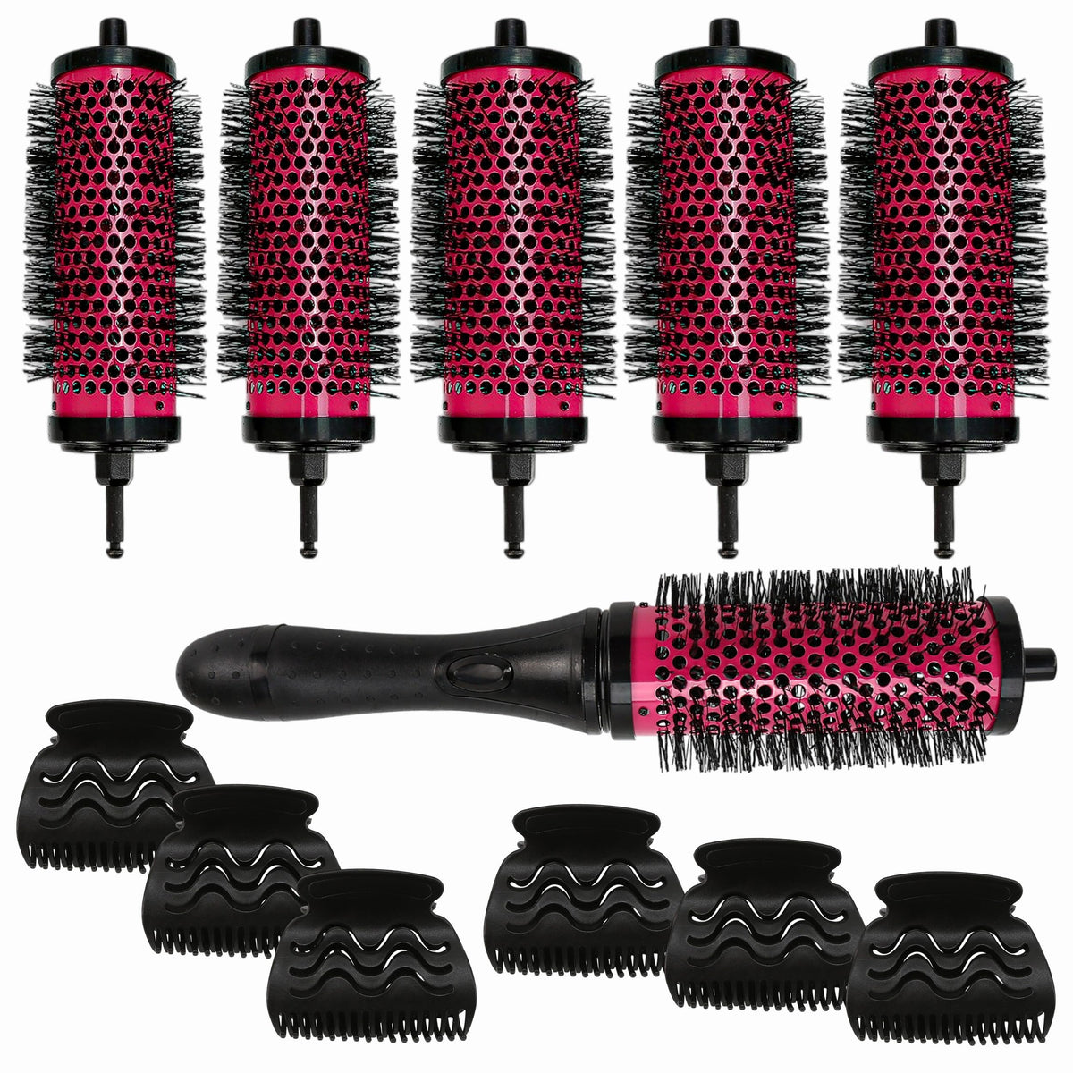 BuleVina detachable round hair brush set with three barrel sizes for versatile curls and volume