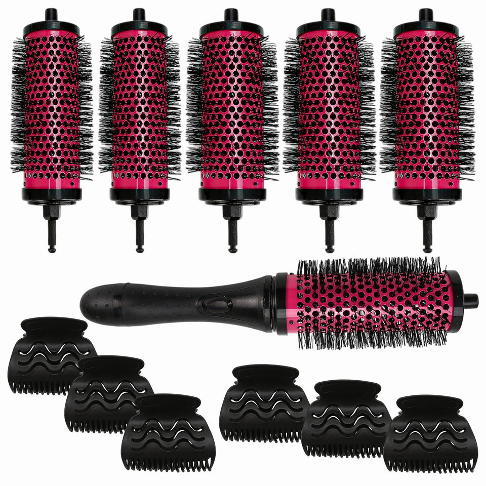 BuleVina detachable round hair brush set with three barrel sizes for versatile curls and volume