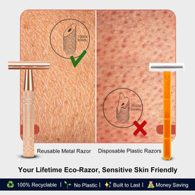 BULIMICA closed comb razor head glides smoothly along curves, reducing tugging.