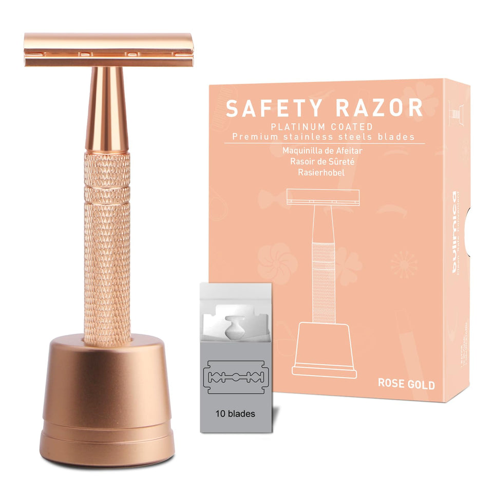 BULIMICA double-edge razor stand for stylish storage and easy access.