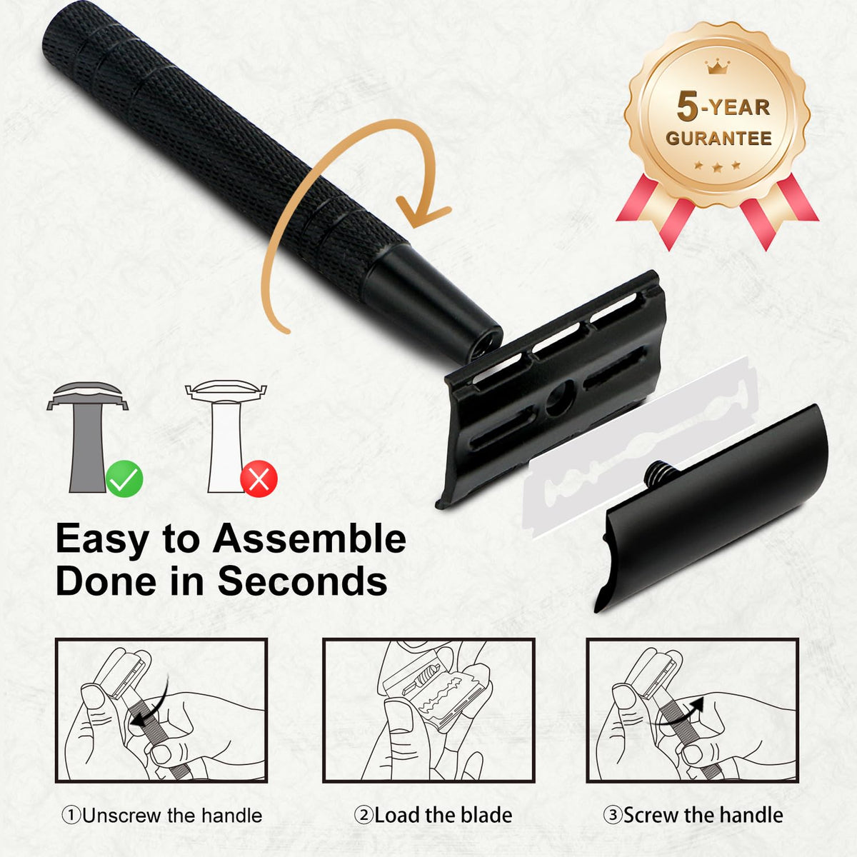 Bulimica matte black razor design offers a sleek, comfortable grip.