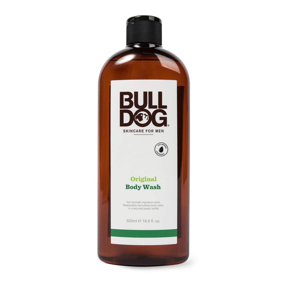Bulldog Original bottle front with citrus aroma for daily cleansing.