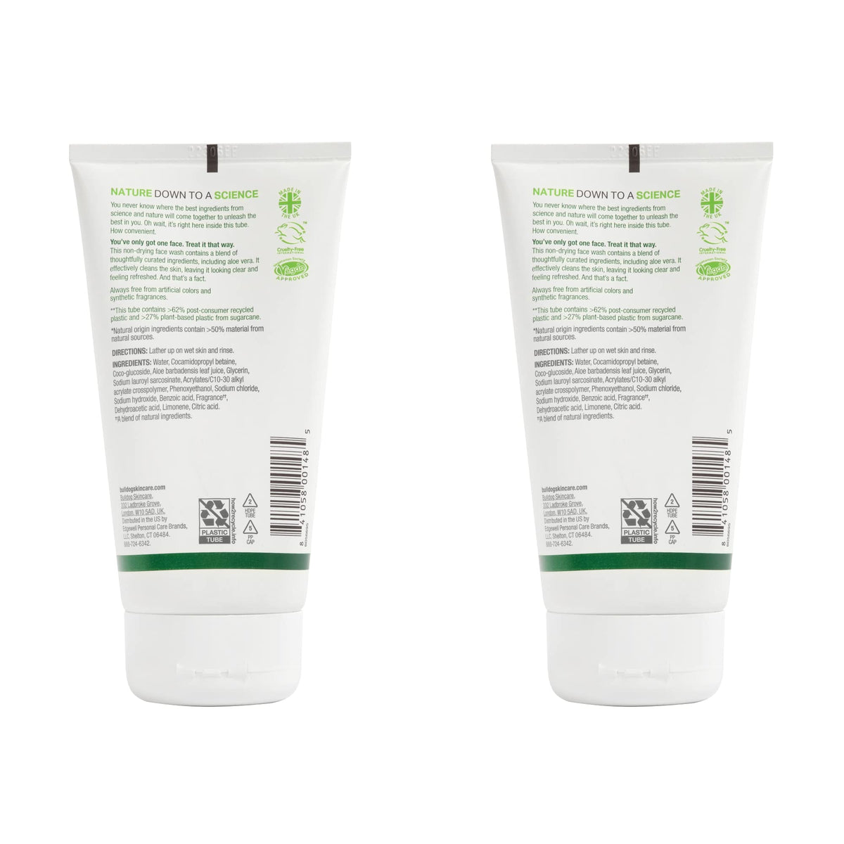 Bulldog Original Face Wash with aloe vera ingredients soothe and purify daily