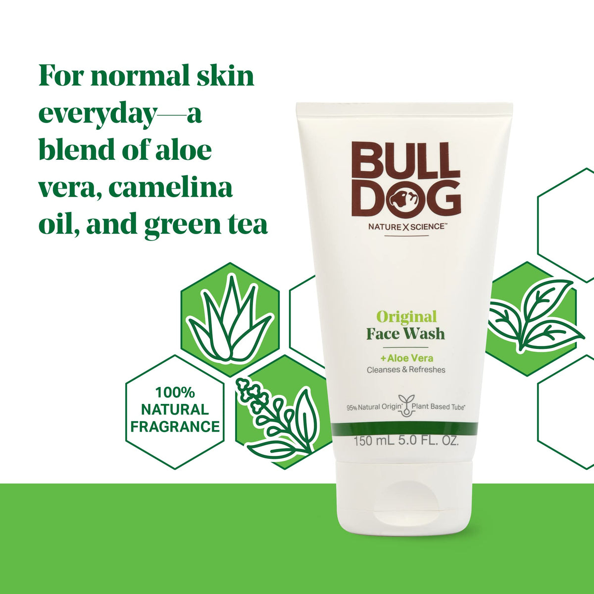 Bulldog Original Face Wash foam creates gentle lather for daily cleansing
