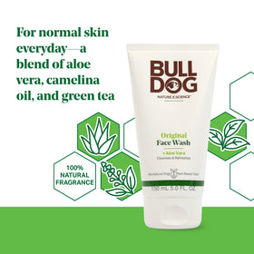 Bulldog Original Face Wash foam creates gentle lather for daily cleansing