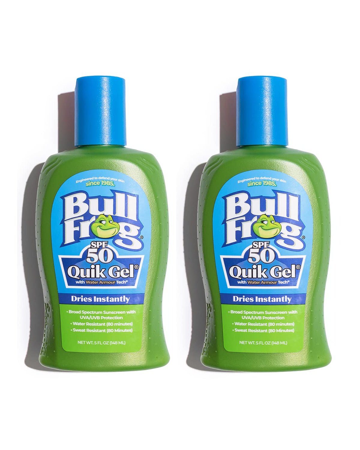 Bullfrog Quik Gel Sunscreen SPF 50 bottle front view for daily protection.