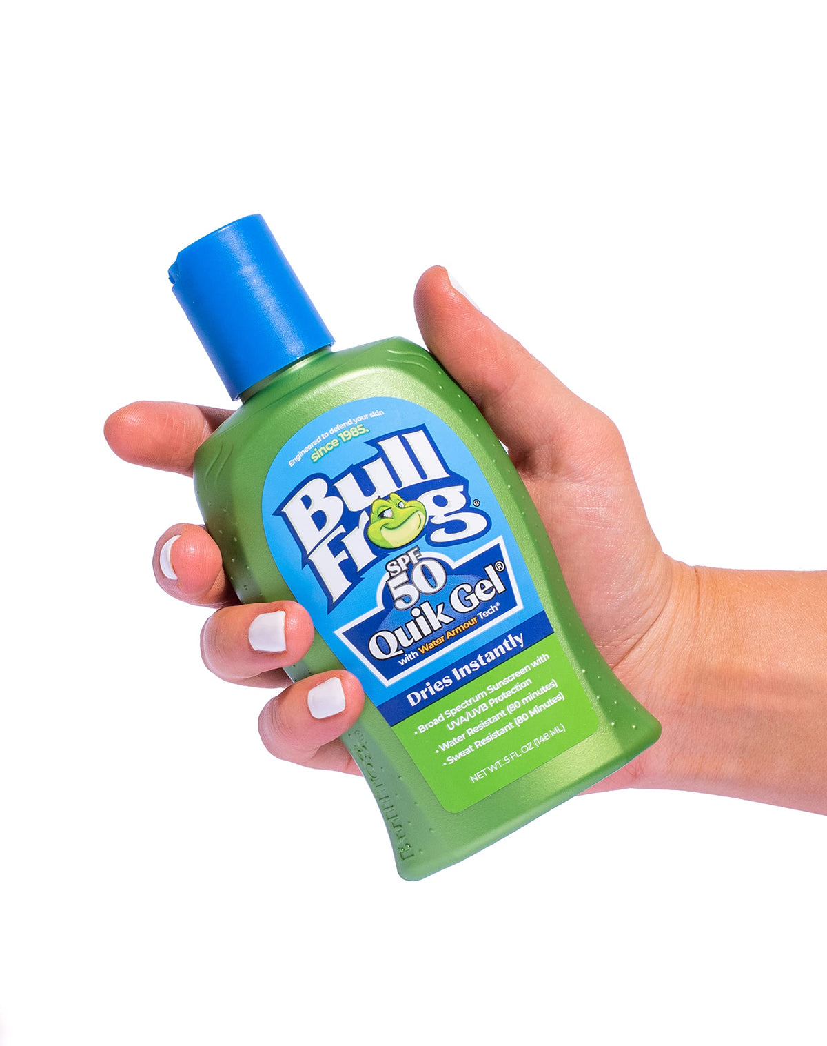 Bullfrog Quik Gel Sunscreen SPF 50 in outdoor activity scenario.