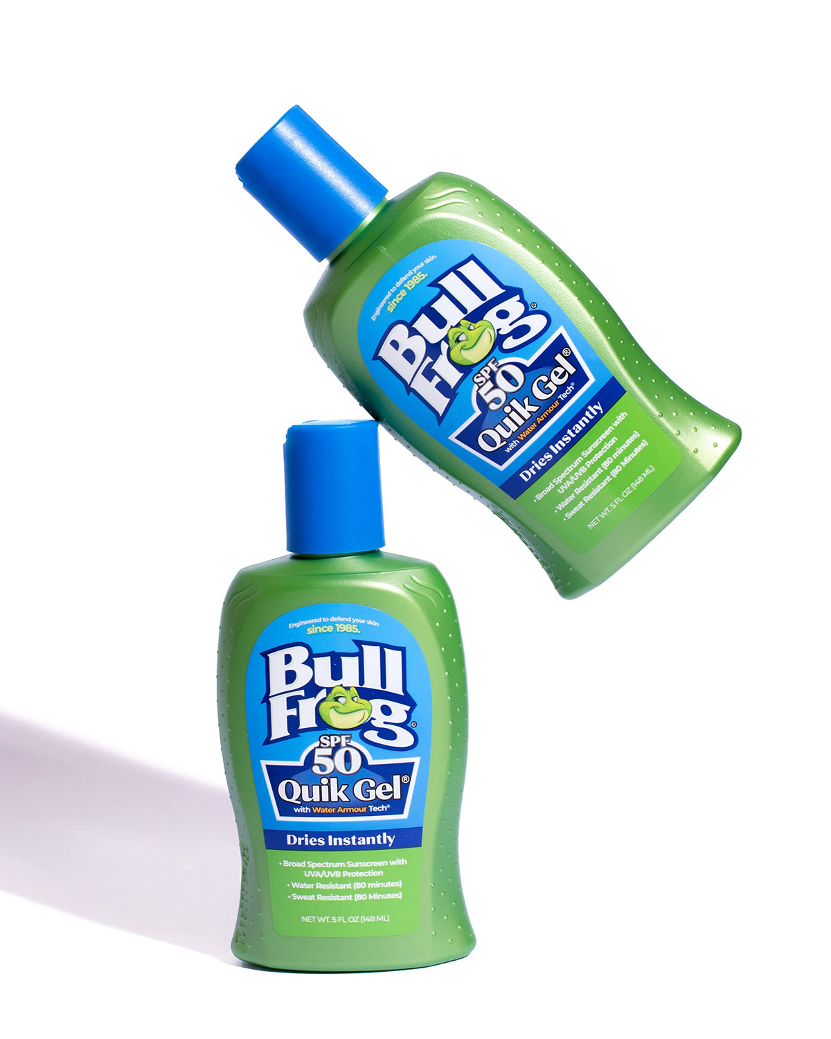Bullfrog Quik Gel Sunscreen texture close-up shows oil-free, non-greasy feel.