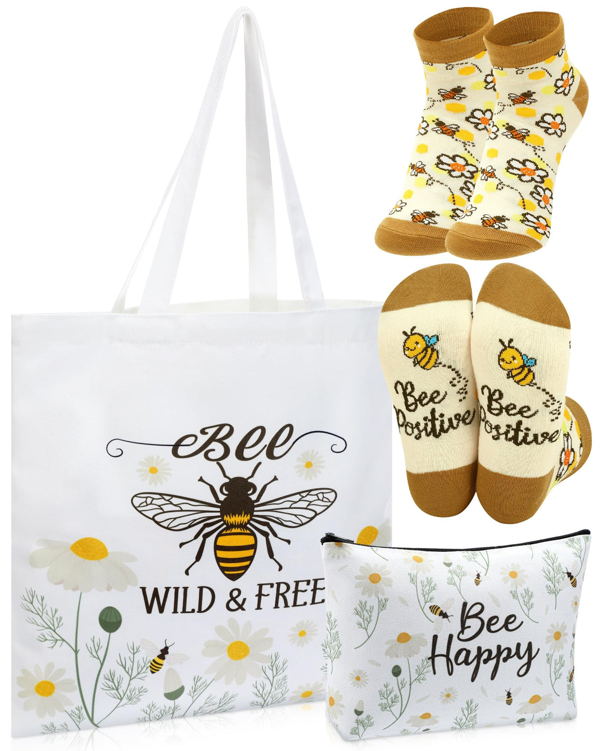 Bulyoou Bee tote bag front view, durable canvas for daily use