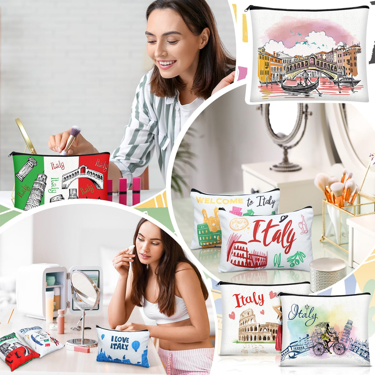 Bulyoou Italy cosmetic bag Naples pattern makes a practical keepsake.