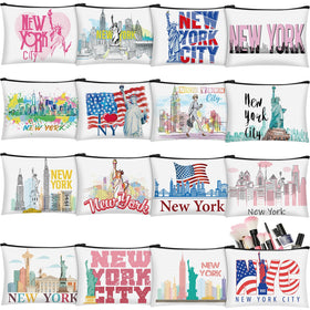 Bulyoou New York cosmetic bag collection in vibrant color, ideal for travel.