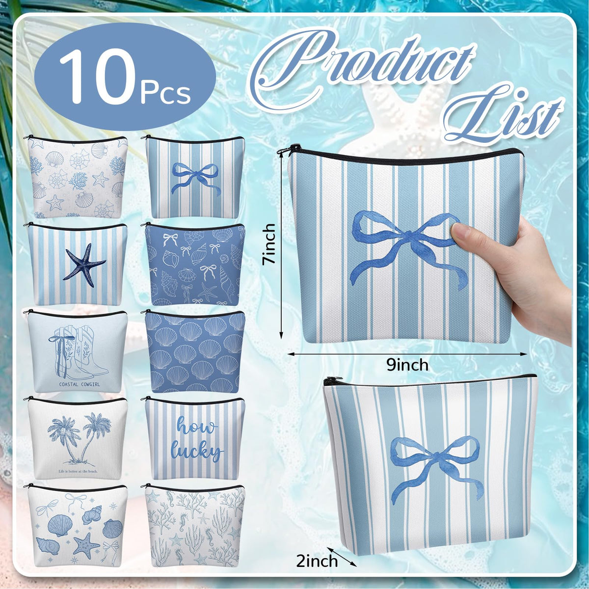 Bulyoou ocean shell design makeup bag ideal for cosmetics and toiletries