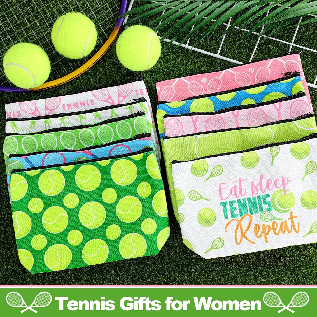 Bulyoou tennis makeup bags compact size fits phones and accessories.