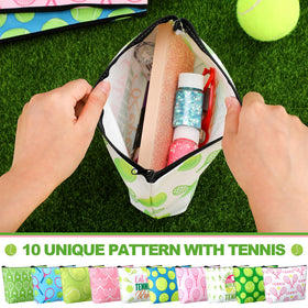 Bulyoou tennis makeup bag sturdy zipper for safe storage.