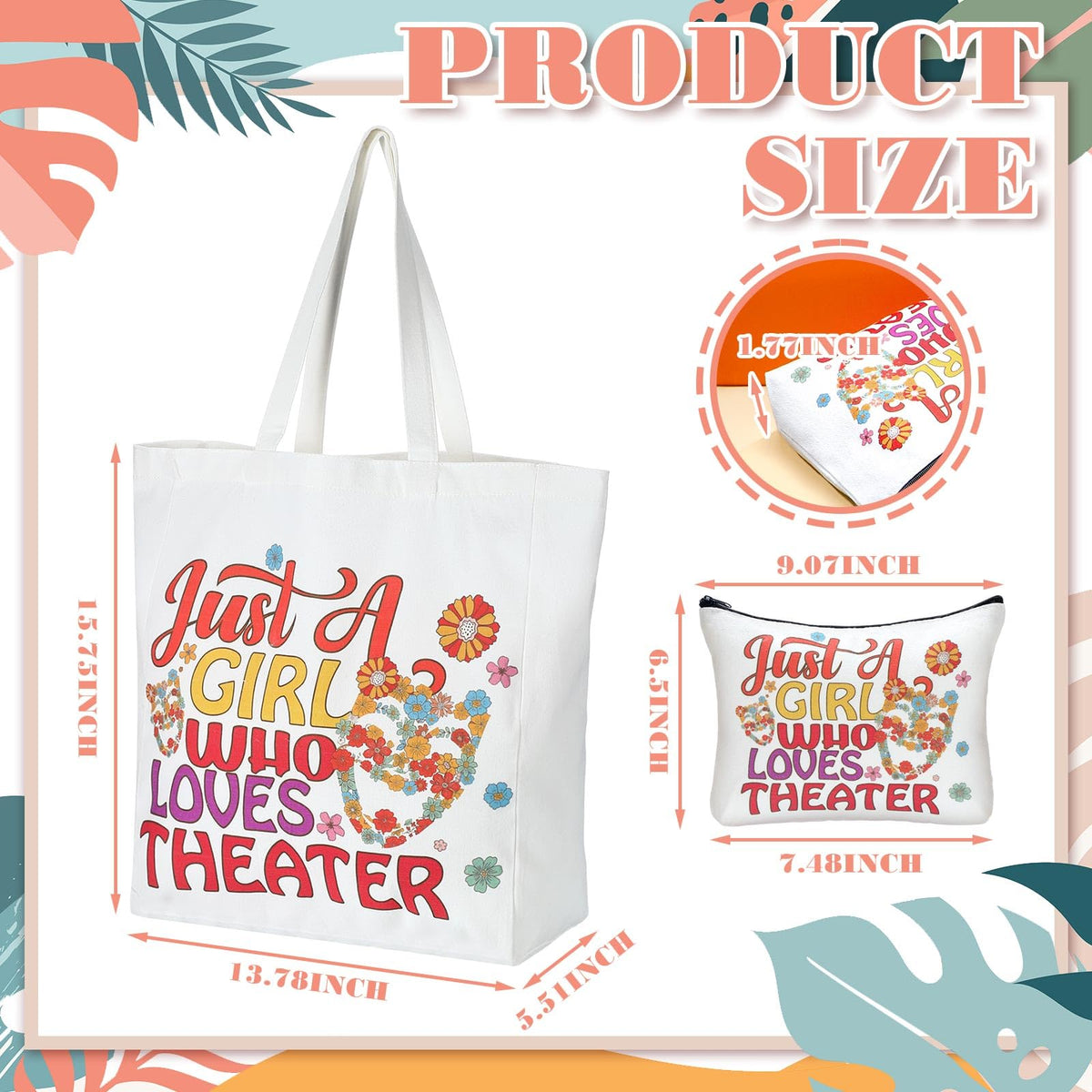 Bulyoou tote features comedy mask pattern for theatrical flair.