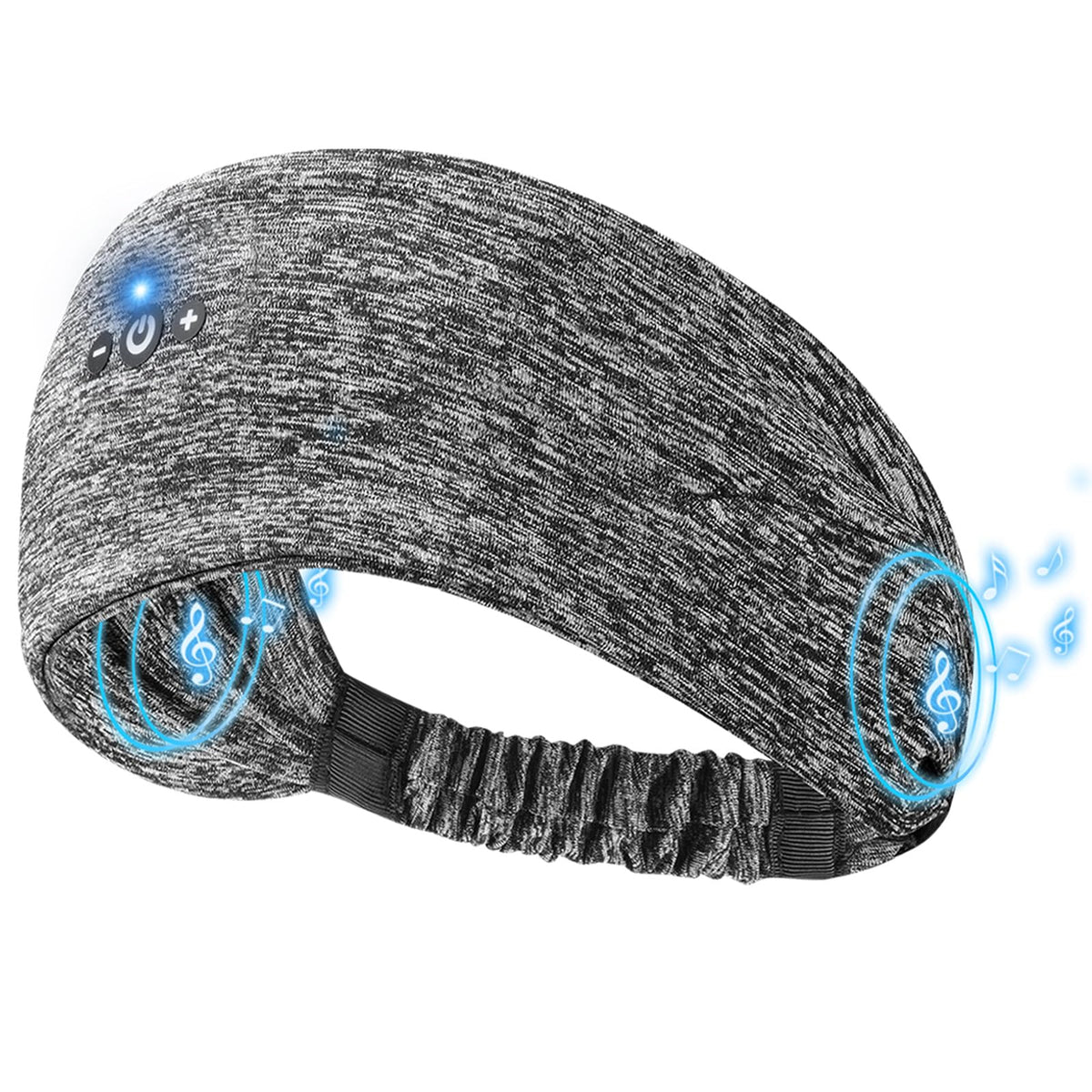 BULYPAZY sleeping headphones headband worn for comfortable all-night listening.