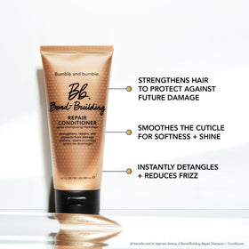 Bumble and bumble Bond-Building Hair Repair Conditioner in use shows detangling and smoother strands.