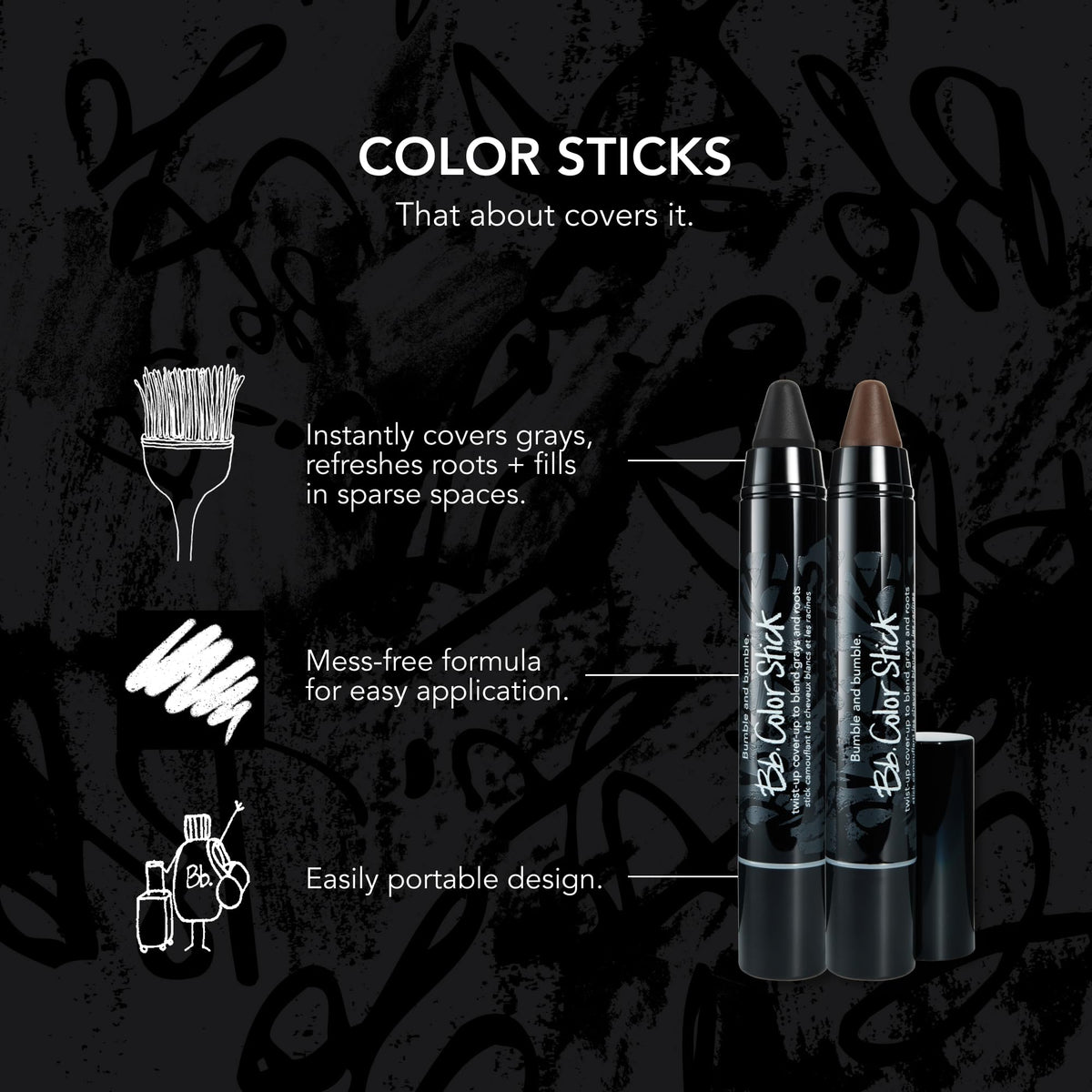 Bumble and bumble Color Stick covers gray roots and refreshes color.