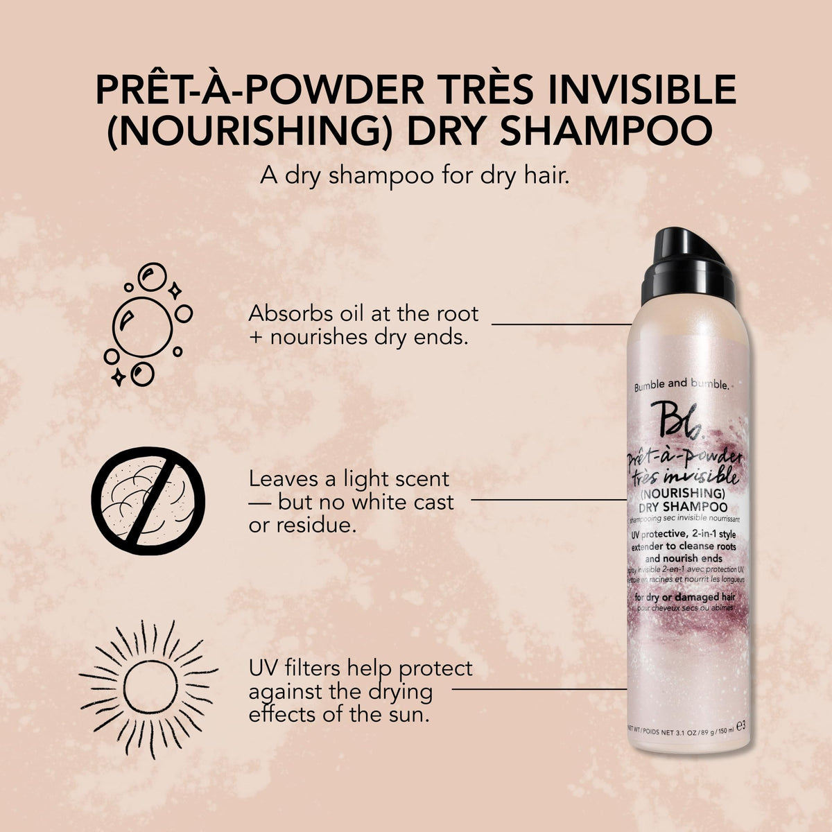 Pret-a-powder nourishes dry ends for smoother strands.