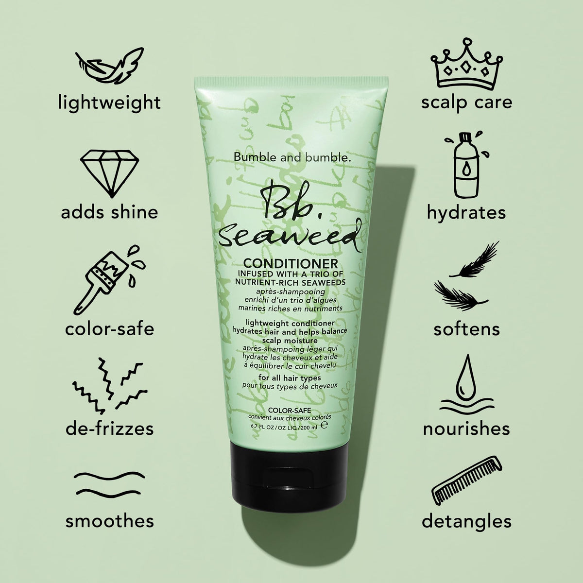 Product packaging highlighting seaweed-derived ingredients and sustainability