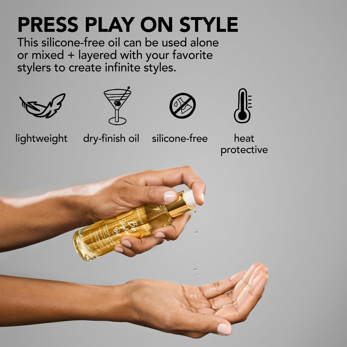 Bumble and bumble Styling Oil heat-protection feature with up to 450F.