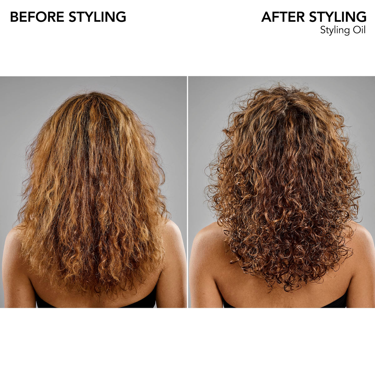Bumble and bumble Styling Oil shine-visual captures glossy finish on strands.