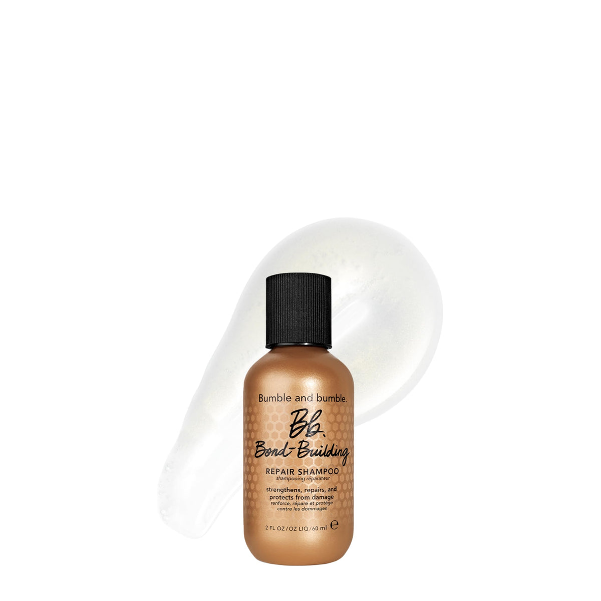 Bumble and bumble Bond-Building Hair Repair Shampoo bottle showing strengthened strands.