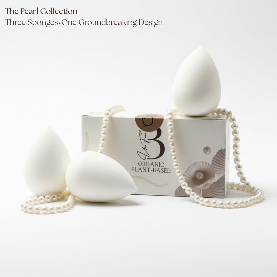 Bumfuzz Pearl Beauty Sponge precision design with rounded and pointed ends.
