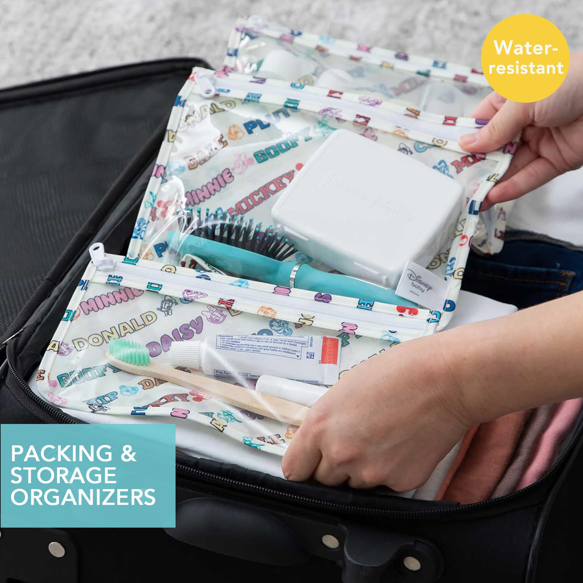 Bumkins travel bag medium clear-sided pouch ideal for cosmetics and toiletries