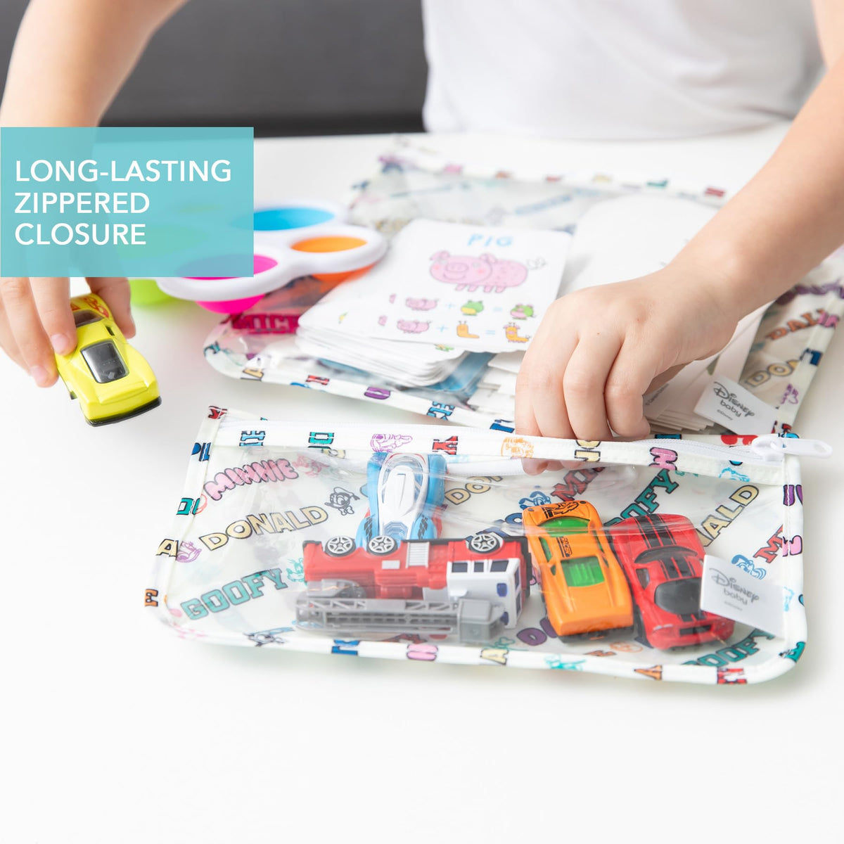 Bumkins travel bag durable zip-closure pouch keeps contents secure