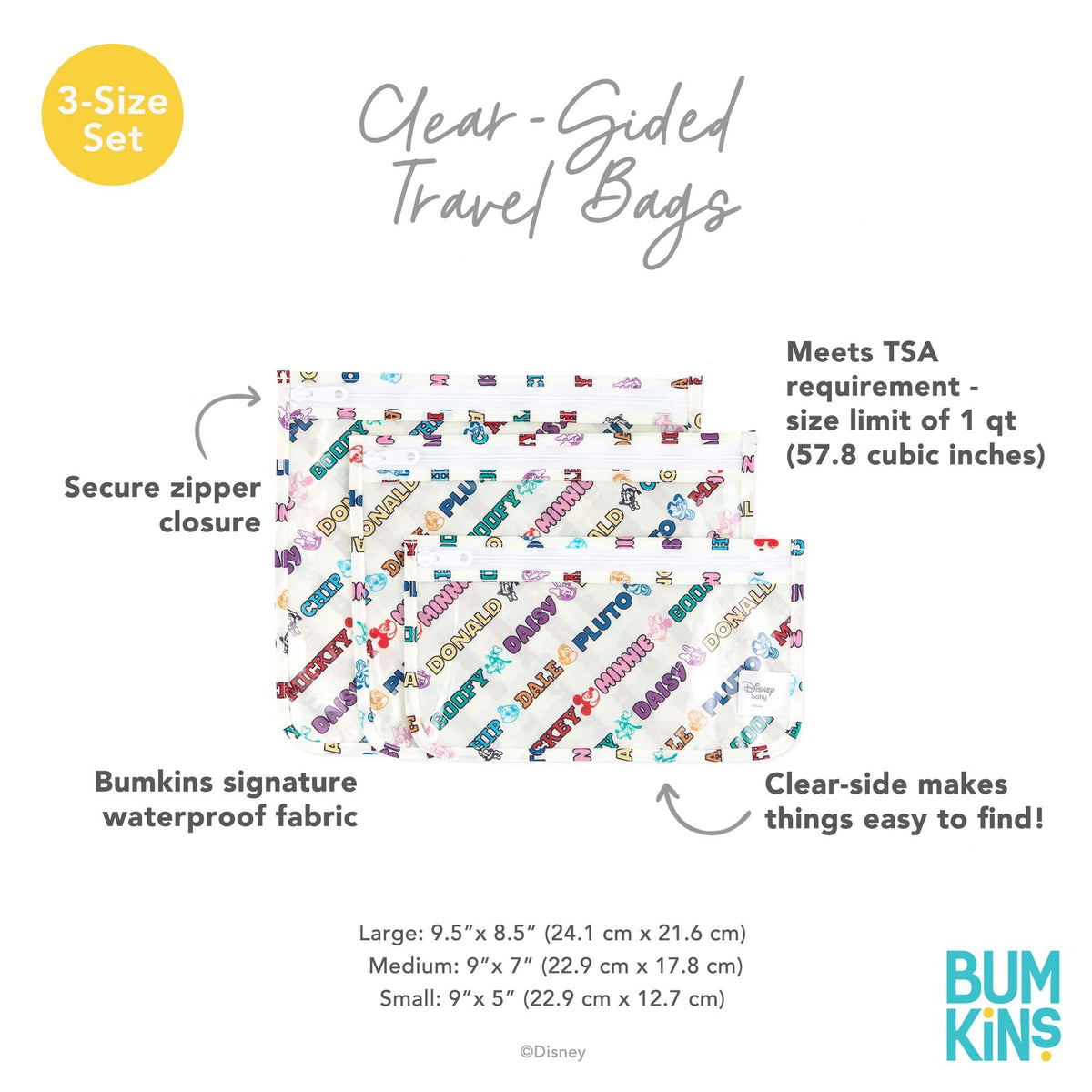 Bumkins travel bag TSA-approved design for easy security screening