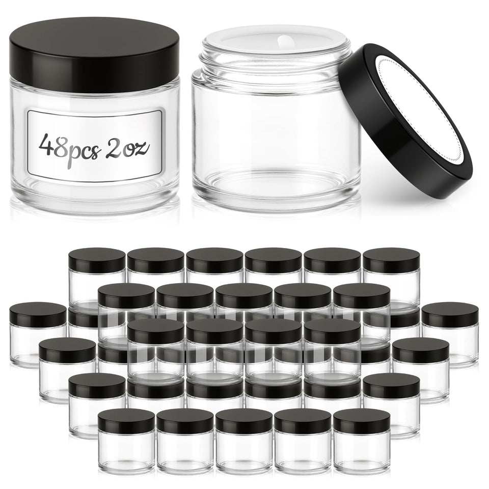 Bumobum 2 oz glass jar with lid, leak-proof for creams and balms