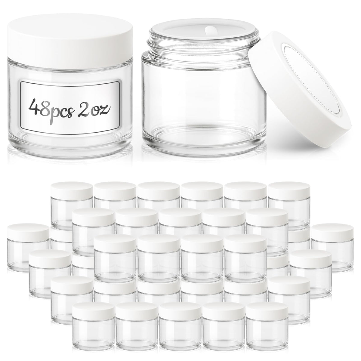 Bumobum 2oz glass jar with lid, clear view for easy labeling