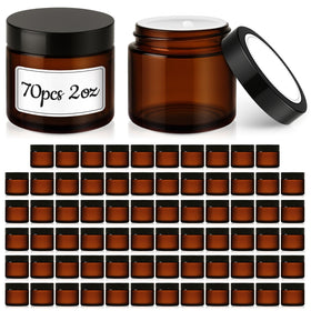 Bumobum 70-pack amber glass jar with lids for leak-free skincare samples
