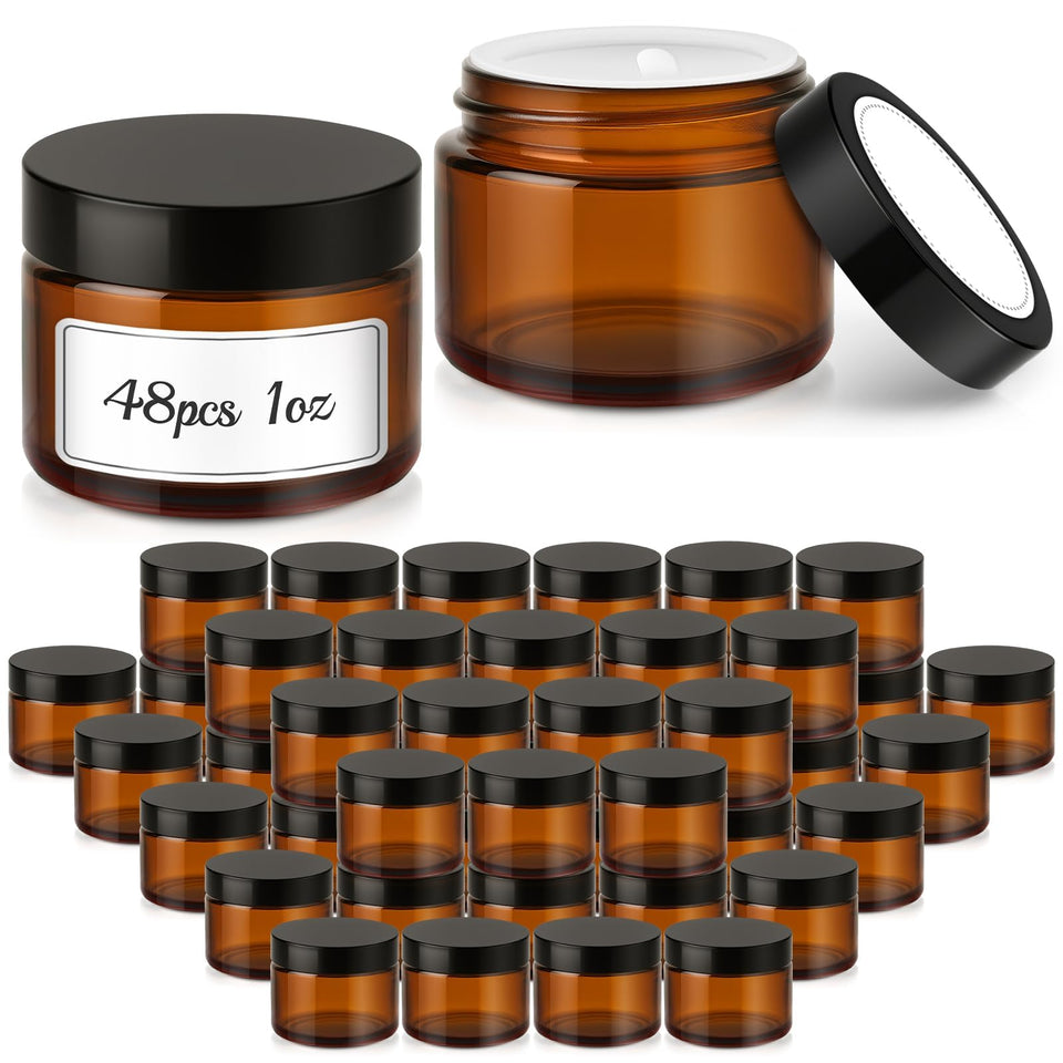 Bumobum amber glass jar 1oz close-up for premium DIY balms.