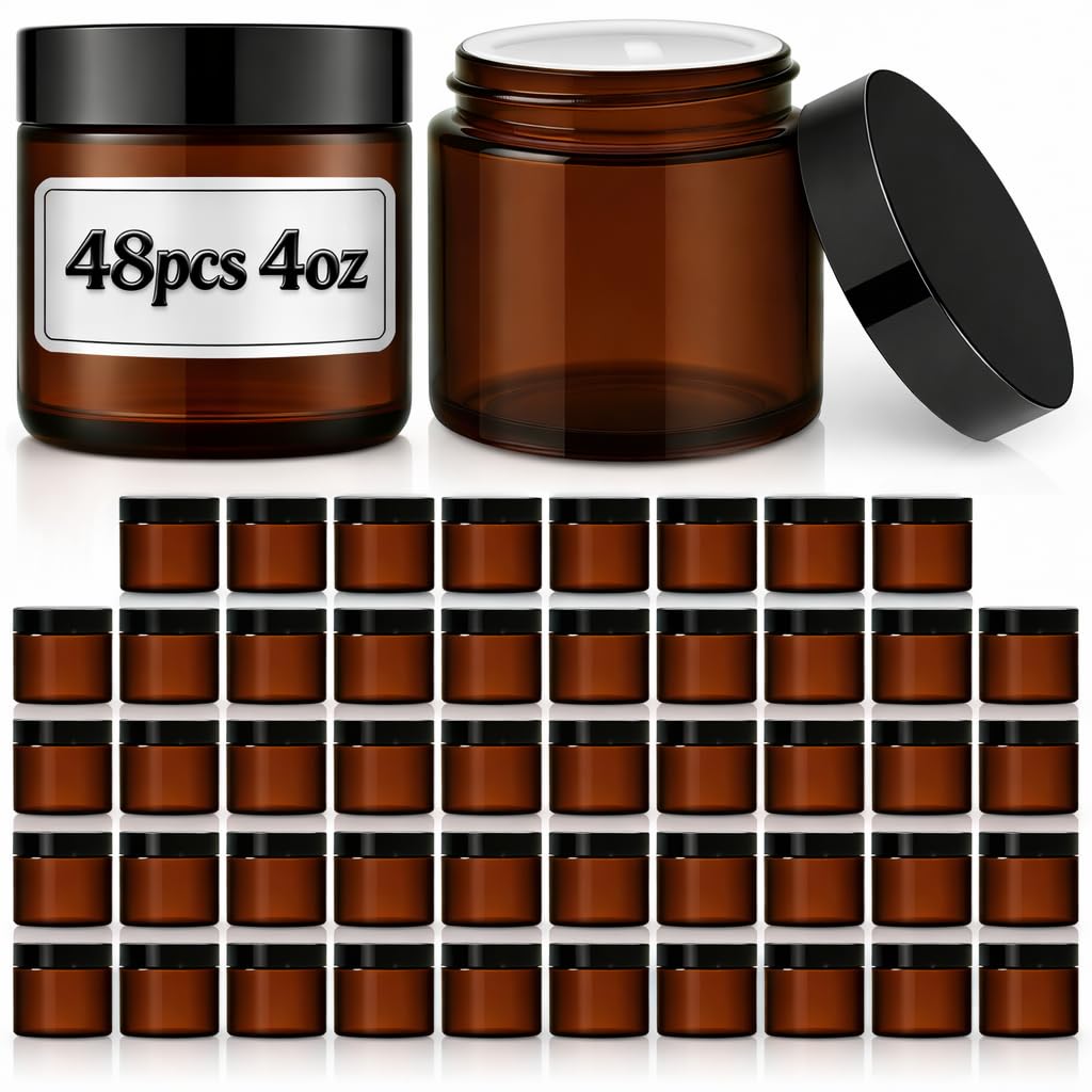 Bumobum amber glass jar with lid for creams