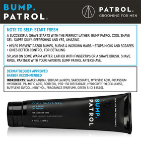 Bump Patrol menthol cooling sensation highlights refreshing skin during shaving