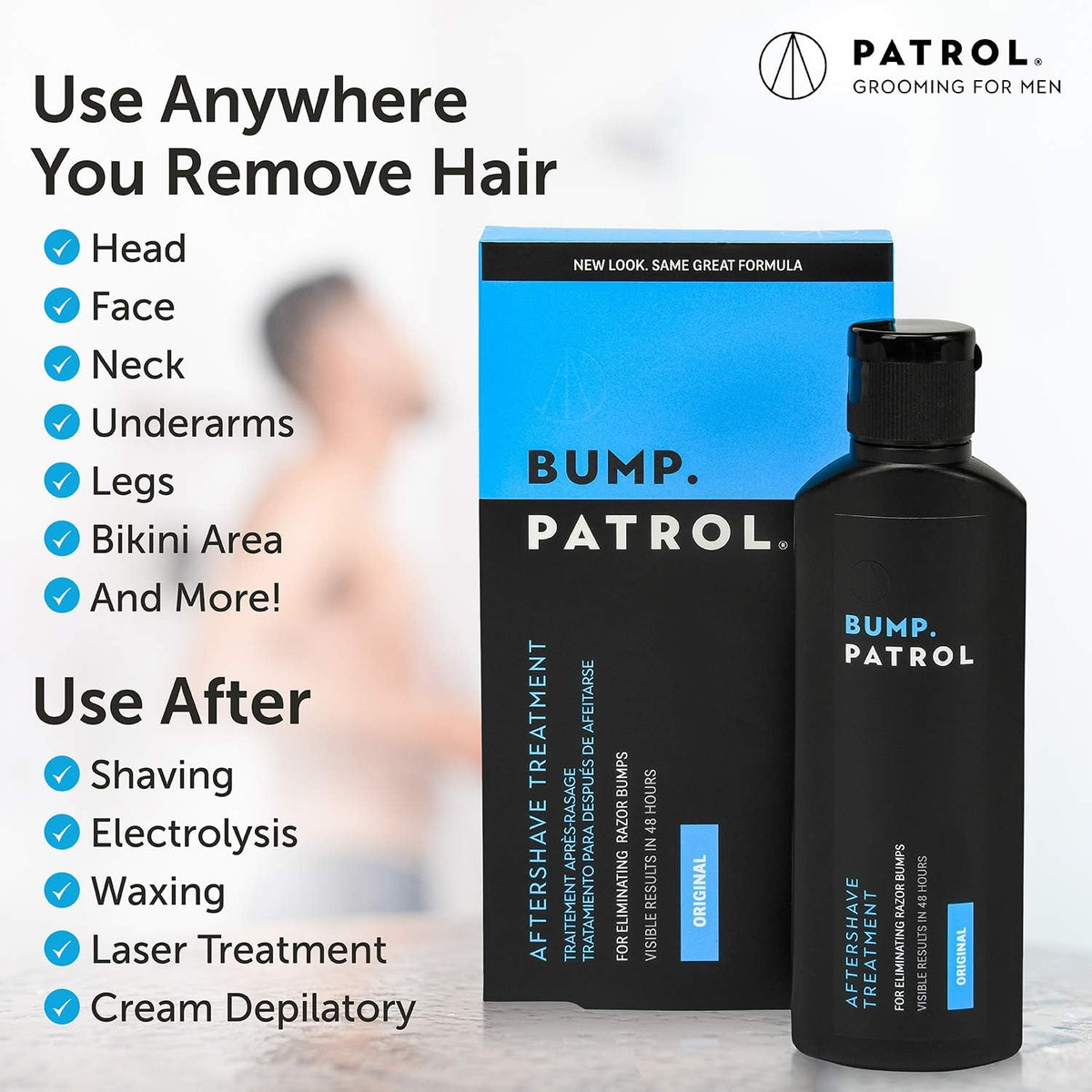 Bump Patrol salicylic acid ingredient close-up.