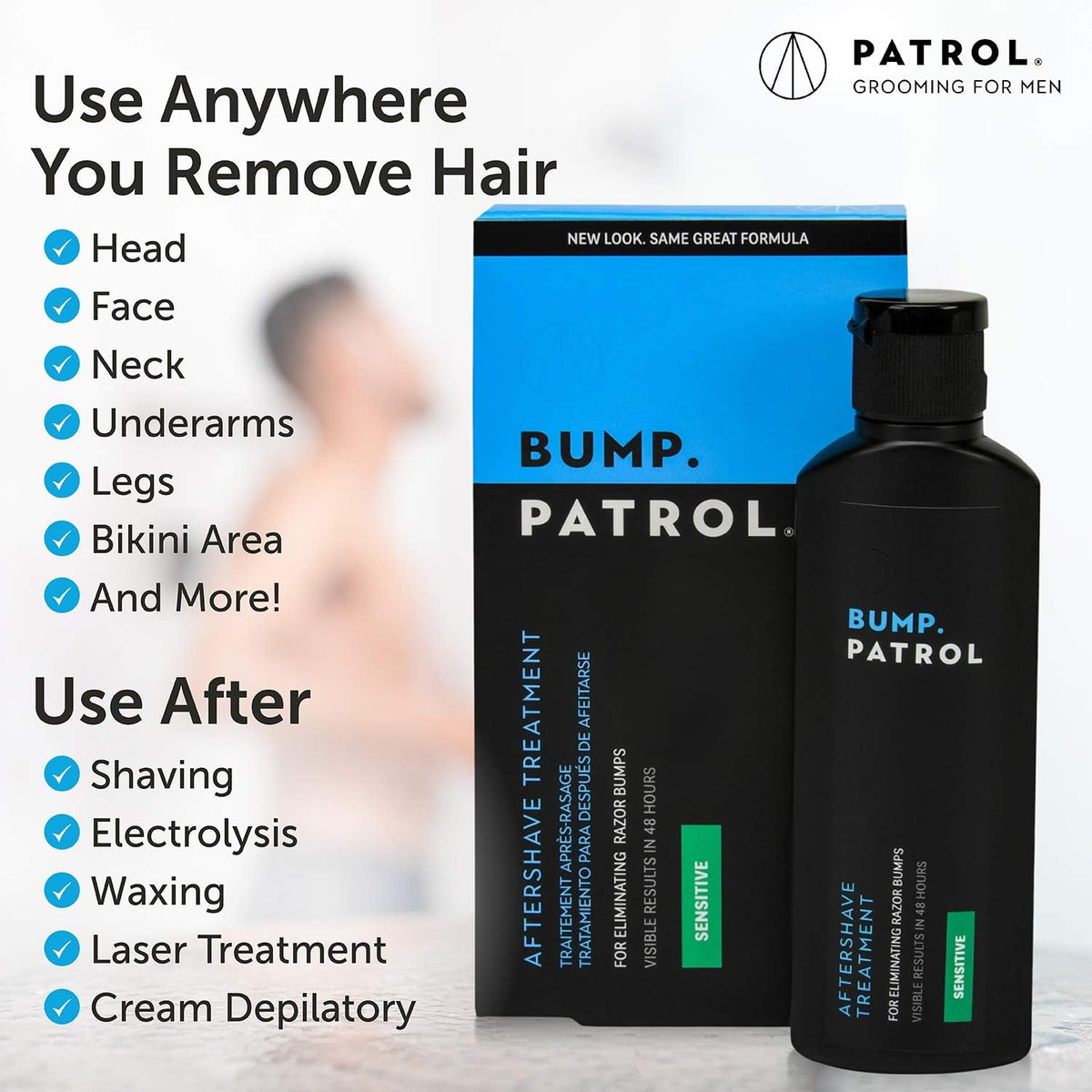 Bump Patrol Serum being applied on forearm for gentle absorption demonstration