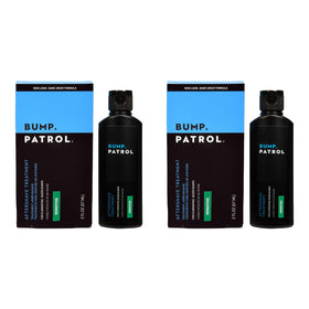 Bump Patrol Sensitive Strength aftershave bottle close-up showing alcohol-free formula for sensitive skin