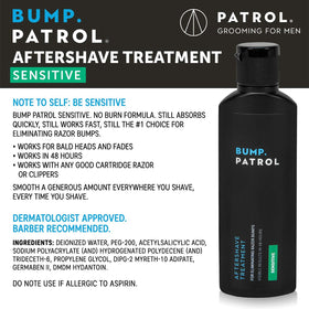 Bump Patrol Sensitive Strength aftershave serum texture close-up highlighting non-greasy feel