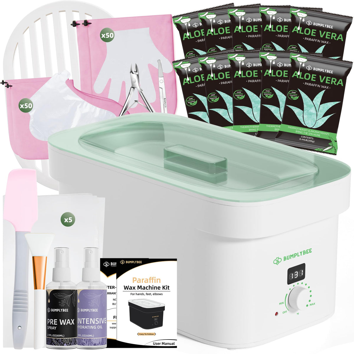 BUMPLYBEE 7000ml paraffin wax machine with clear digital display for hands and feet