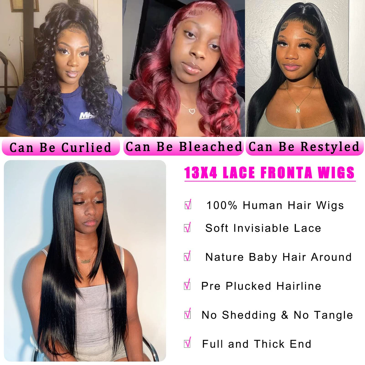 bungiol 180% density straight wig offers full, voluminous styling with easy maintenance