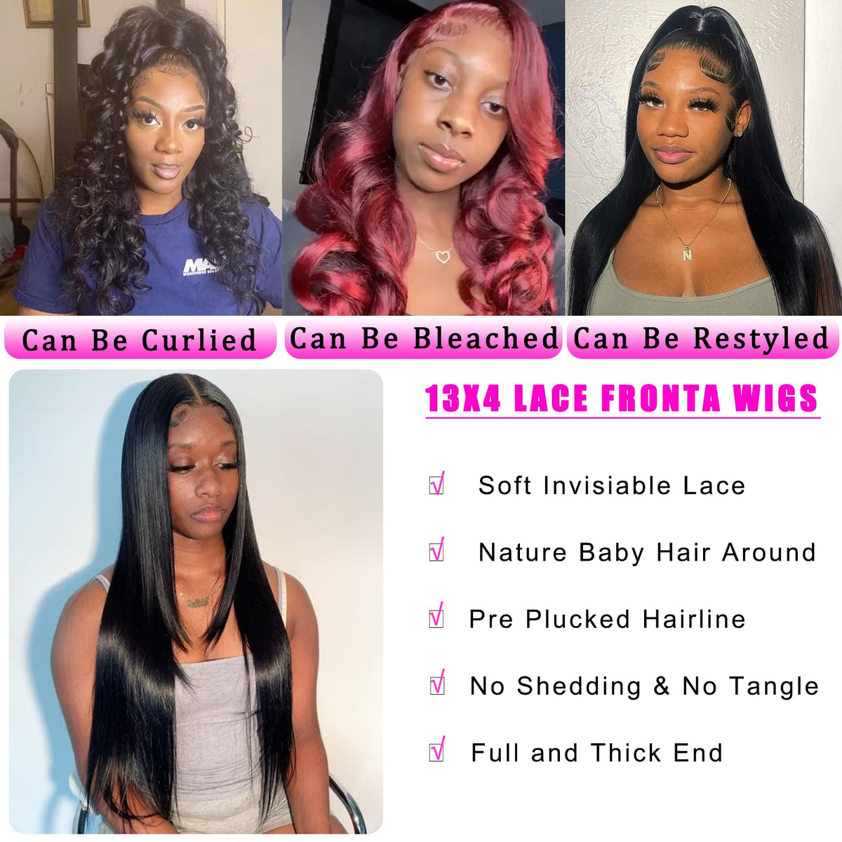 bunGiol wig features baby hair around natural hairline for realism.