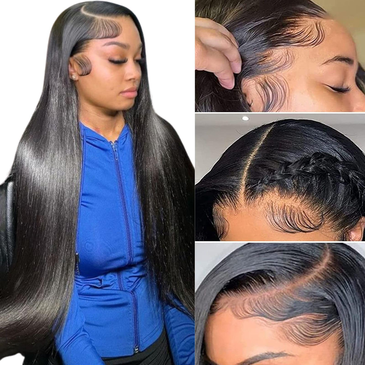 bungiol straight wig ready for ponytail or bun styles