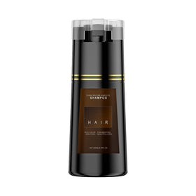 Bupposes Natural Brown Hair Color Shampoo packshot highlighting gentle color refresh for dark hair.
