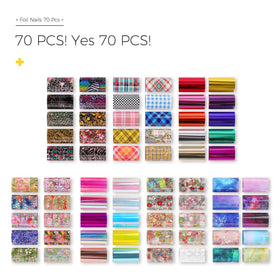 BURANO 70pcs foil stickers pack for diverse nail designs.